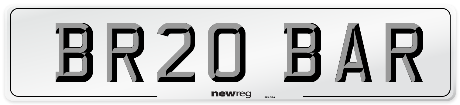 BR20 BAR Number Plate from New Reg